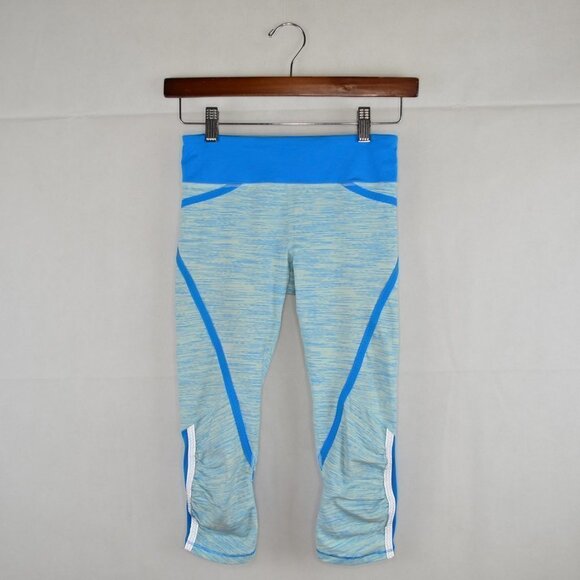 lululemon Run: Pace Crop Size 2 in Wee Are From Space Aquamarine - Picture 2 of 4